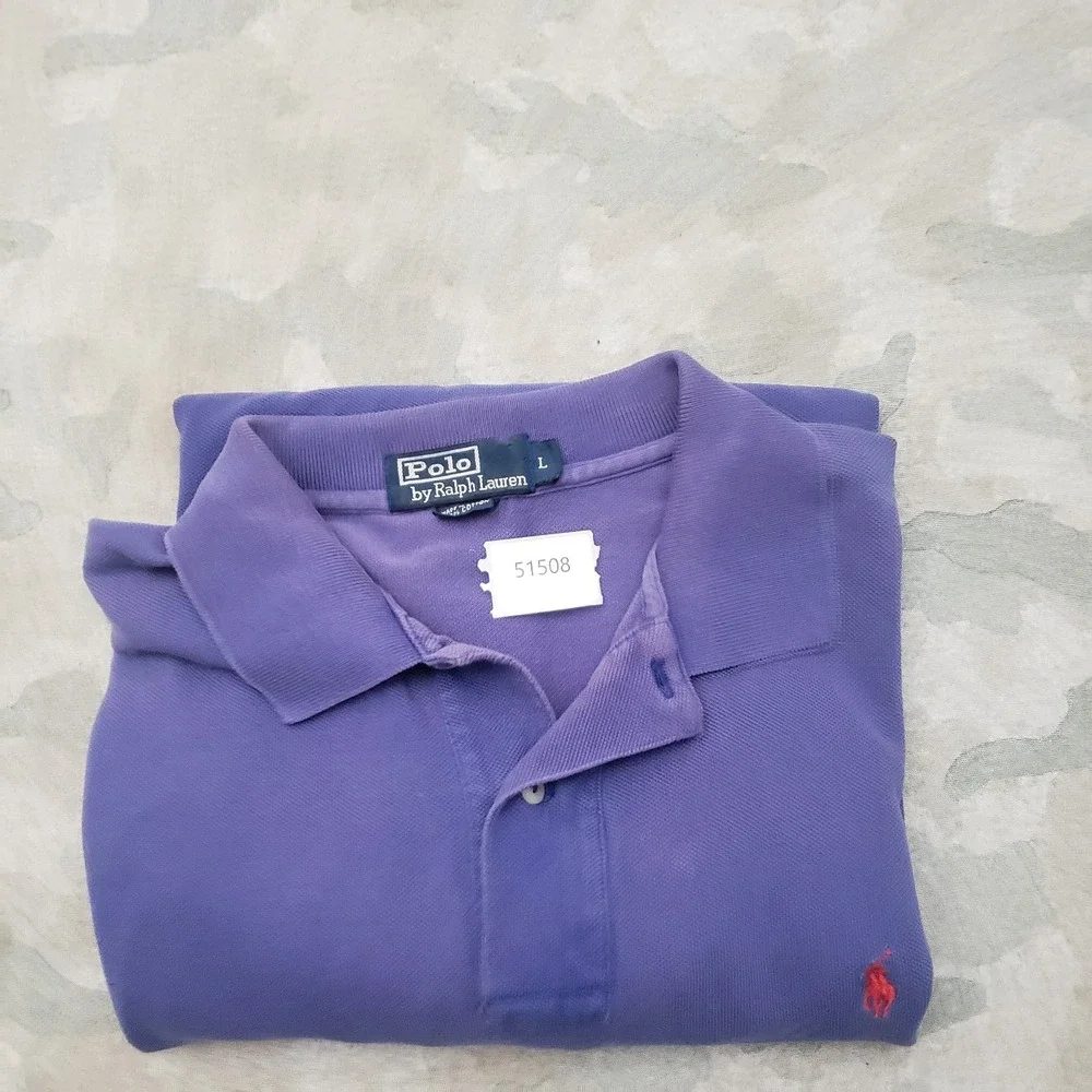Vintage Polo Ralph Lauren Polo Shirt Mens Large Purple Short Sleeve Small Pony